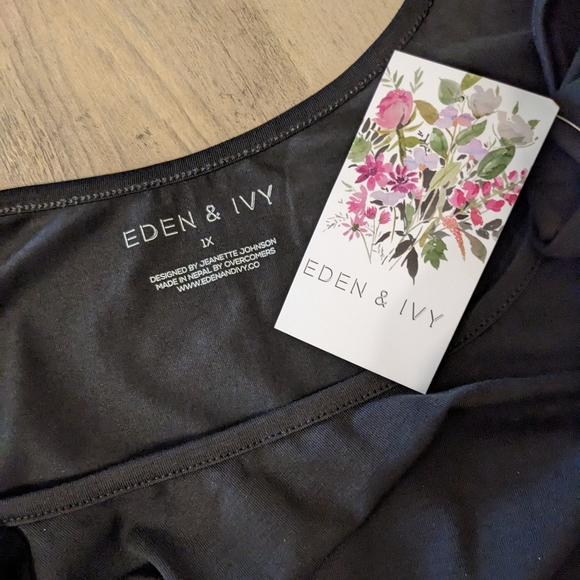 Eden & Ivy black plus size bodysuit ruffle sleeves. Nwt - Picture 10 of 15